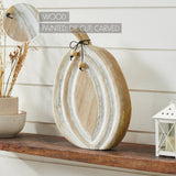 Carved Wooden Pumpkin Distressed White 12x8.75x1.5