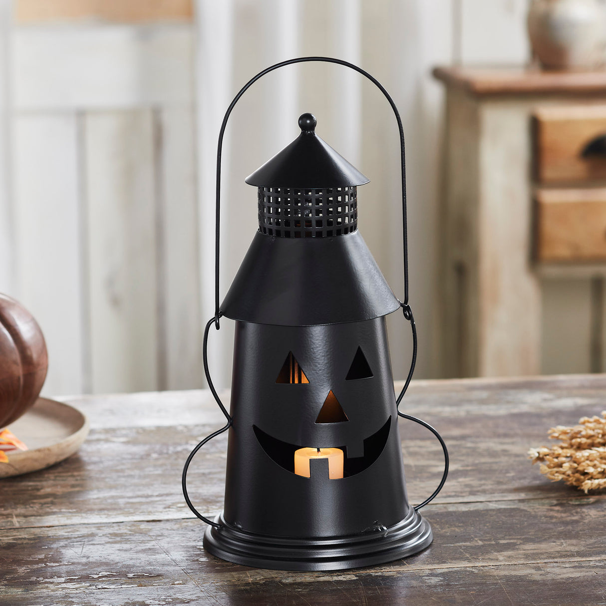 Halloween Lantern Tealight Holder Black 12x8x6