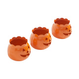 Jack-O-Lantern Candle Holder Orange Set of 3 - 3x3.5x3.5