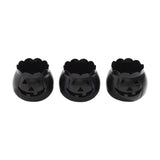 Jack-O-Lantern Candle Holder Black Set of 3 - 3x3.5x3.5