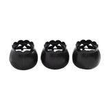 Jack-O-Lantern Candle Holder Black Set of 3 - 3x3.5x3.5