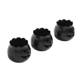Jack-O-Lantern Candle Holder Black Set of 3 - 3x3.5x3.5