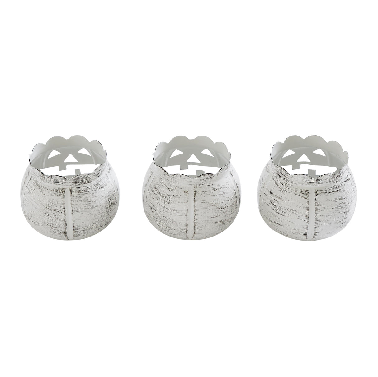 Jack-O-Lantern Candle Holder Set of 3 - 3x3.5x3.5