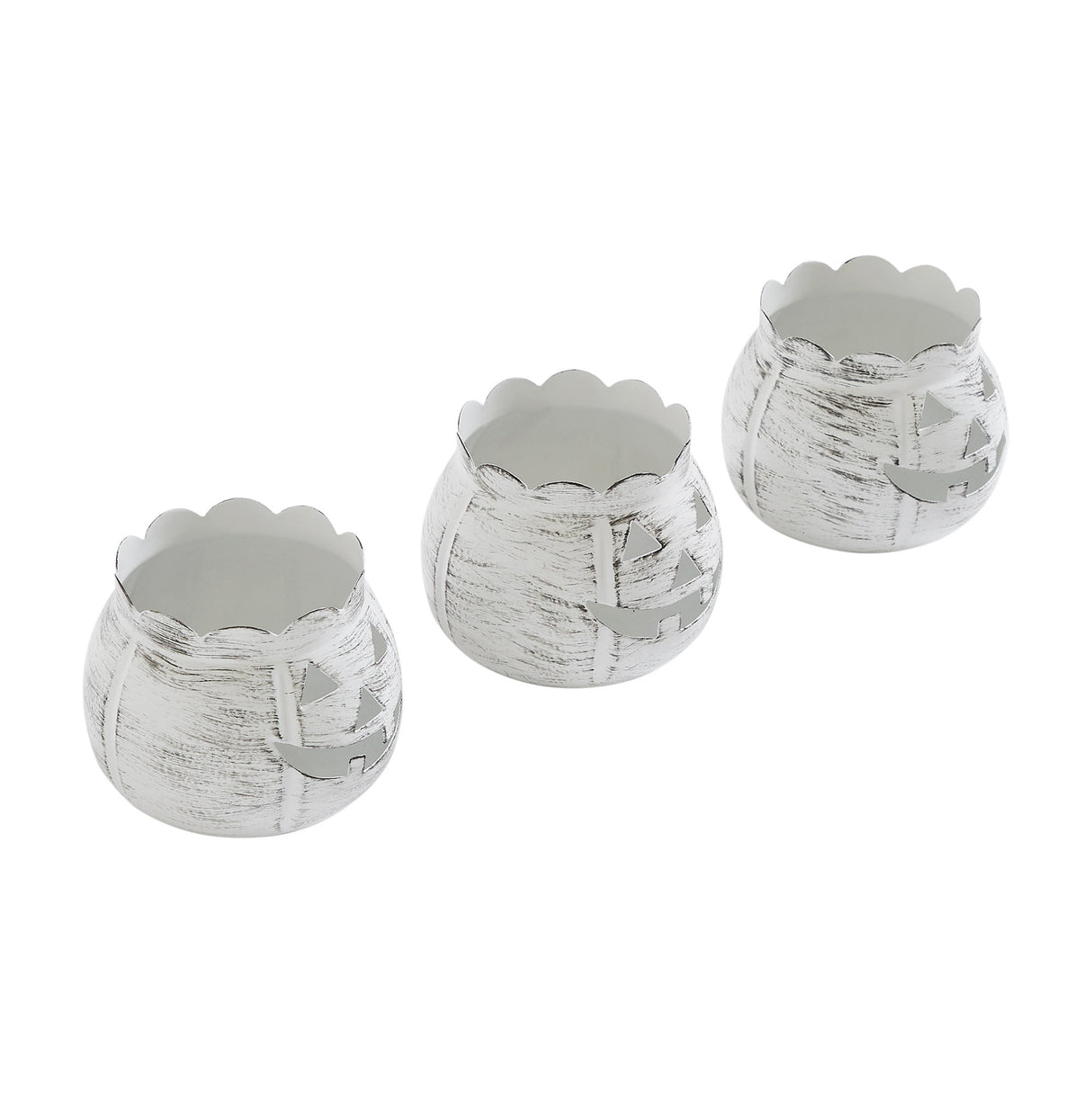 Jack-O-Lantern Candle Holder Set of 3 - 3x3.5x3.5