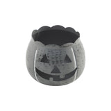 Jack-O-Lantern Candle Holder Antique Grey 4.25x5.25x5.25