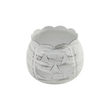 Jack-O-Lantern Candle Holder Antique White 4.25x5.25x5.25