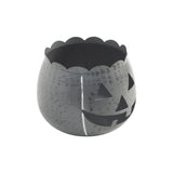 Jack-O-Lantern Candle Holder Antique Grey 6.25x7.5x7.5