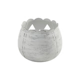 Jack-O-Lantern Candle Holder Antique White 6.25x7.5x7.5