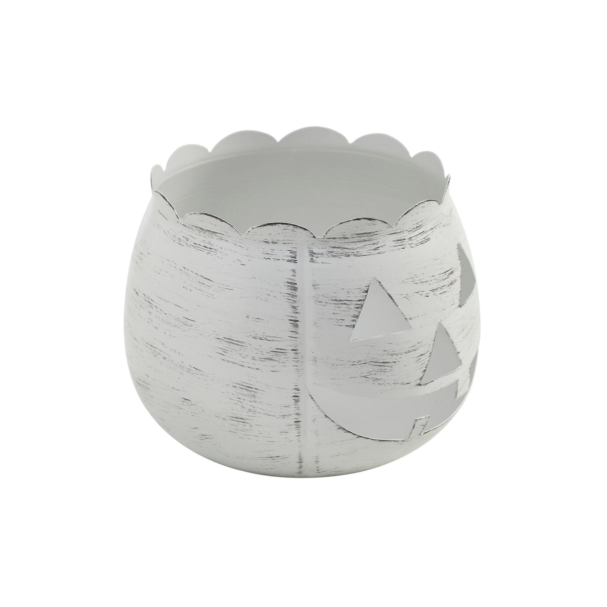 Jack-O-Lantern Candle Holder Antique White 6.25x7.5x7.5
