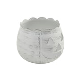 Jack-O-Lantern Candle Holder Antique White 6.25x7.5x7.5