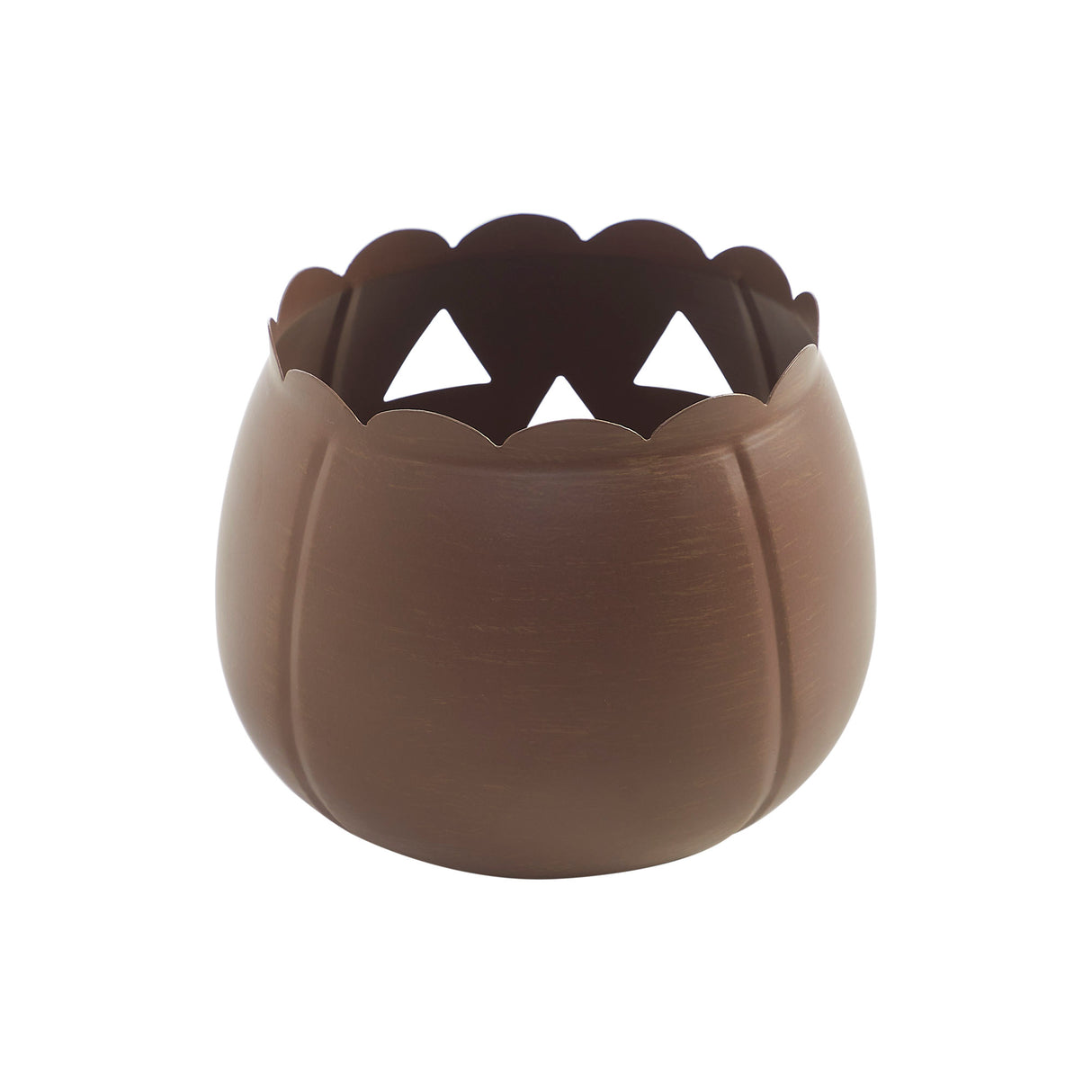 Jack-O-Lantern Candle Holder Bronze 6.25x7.5x7.5
