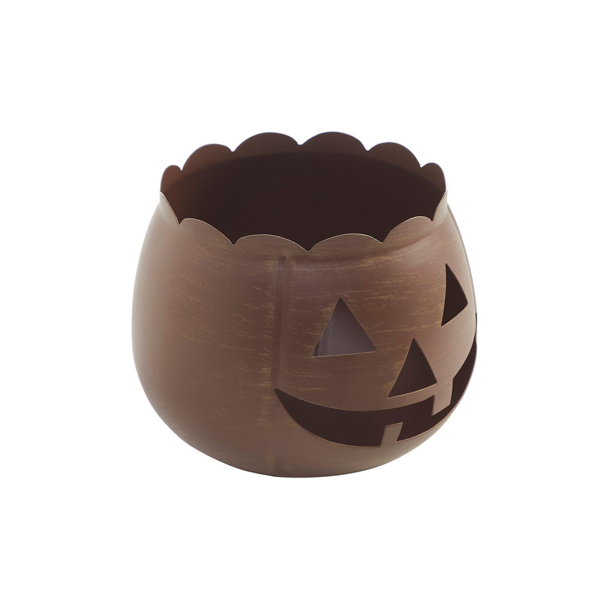 Jack-O-Lantern Candle Holder Bronze 6.25x7.5x7.5