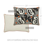 Witchy Pumpkins Striped Pillow 14x20