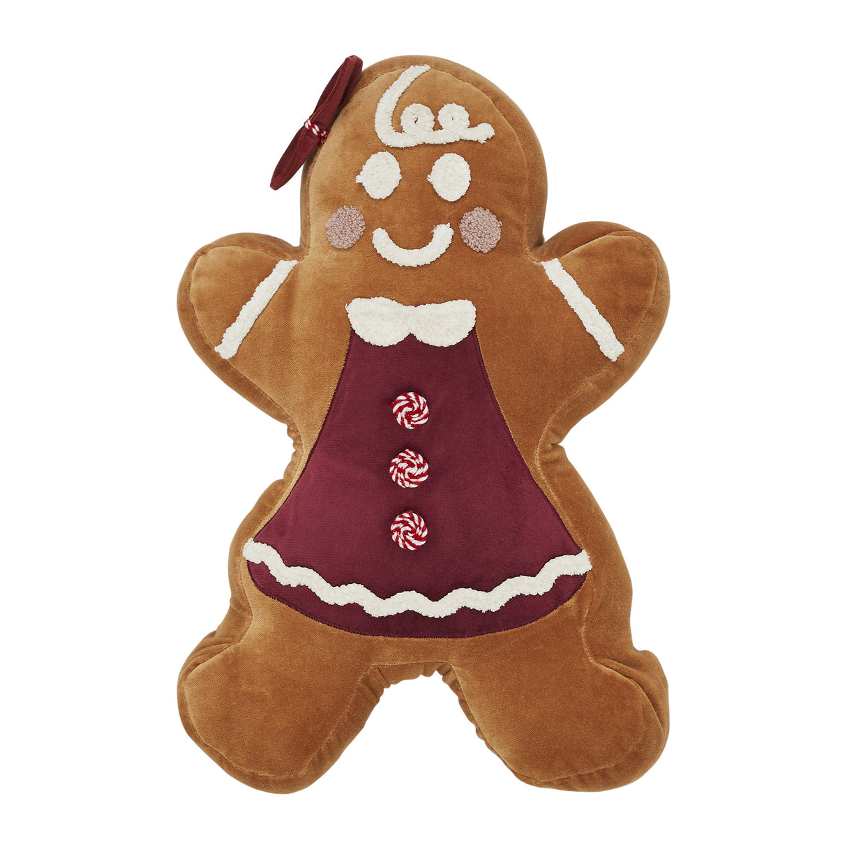 Mrs. Gingerbread Appliqued Pillow 18x12