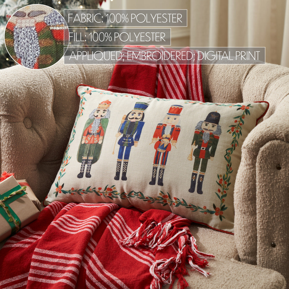 Traditional Nutcracker Pillow 14x20