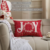 Joy to the World Fringed Pillow 14x20