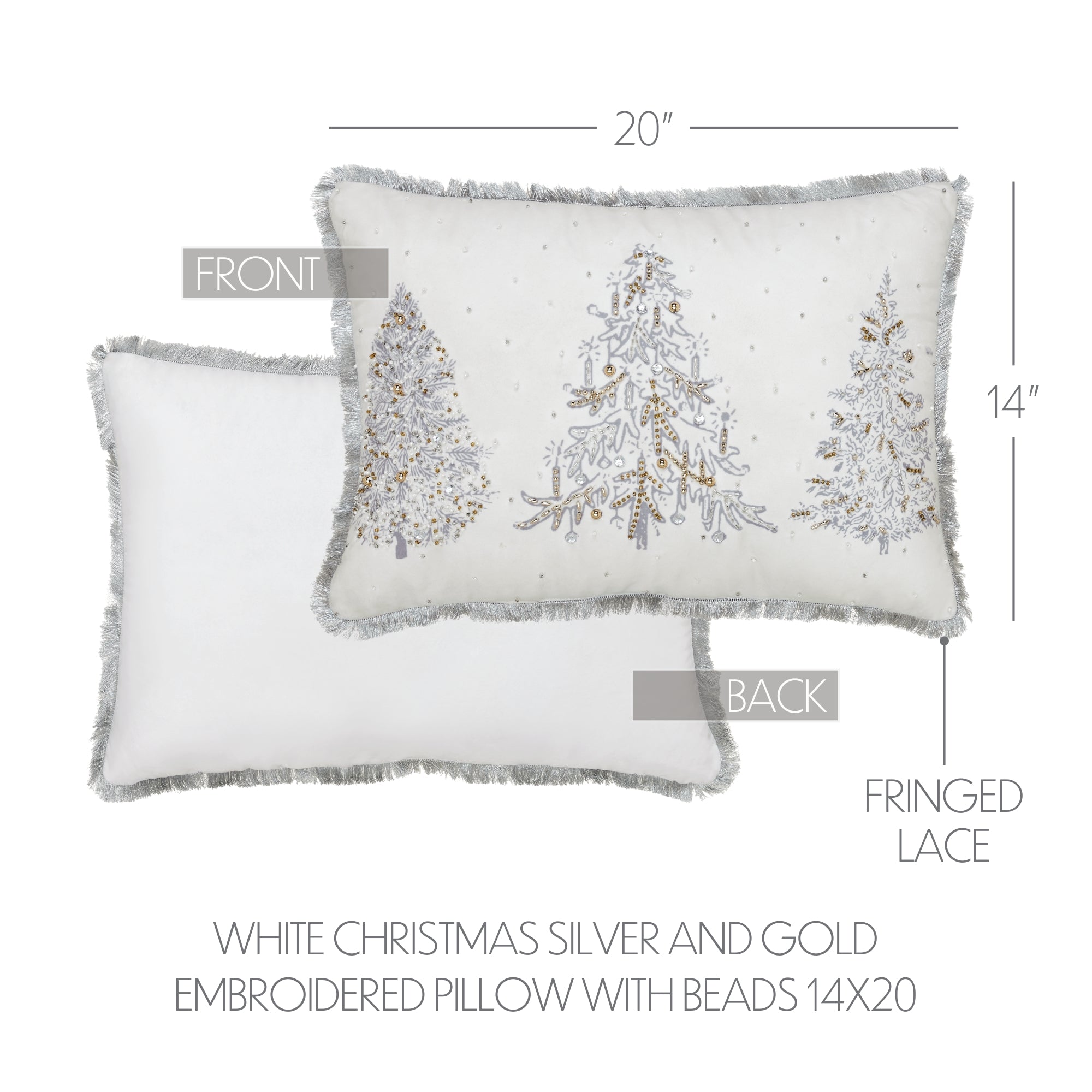 VHC Brands Christmas Embroidered Pillow - Thumbnail 3
