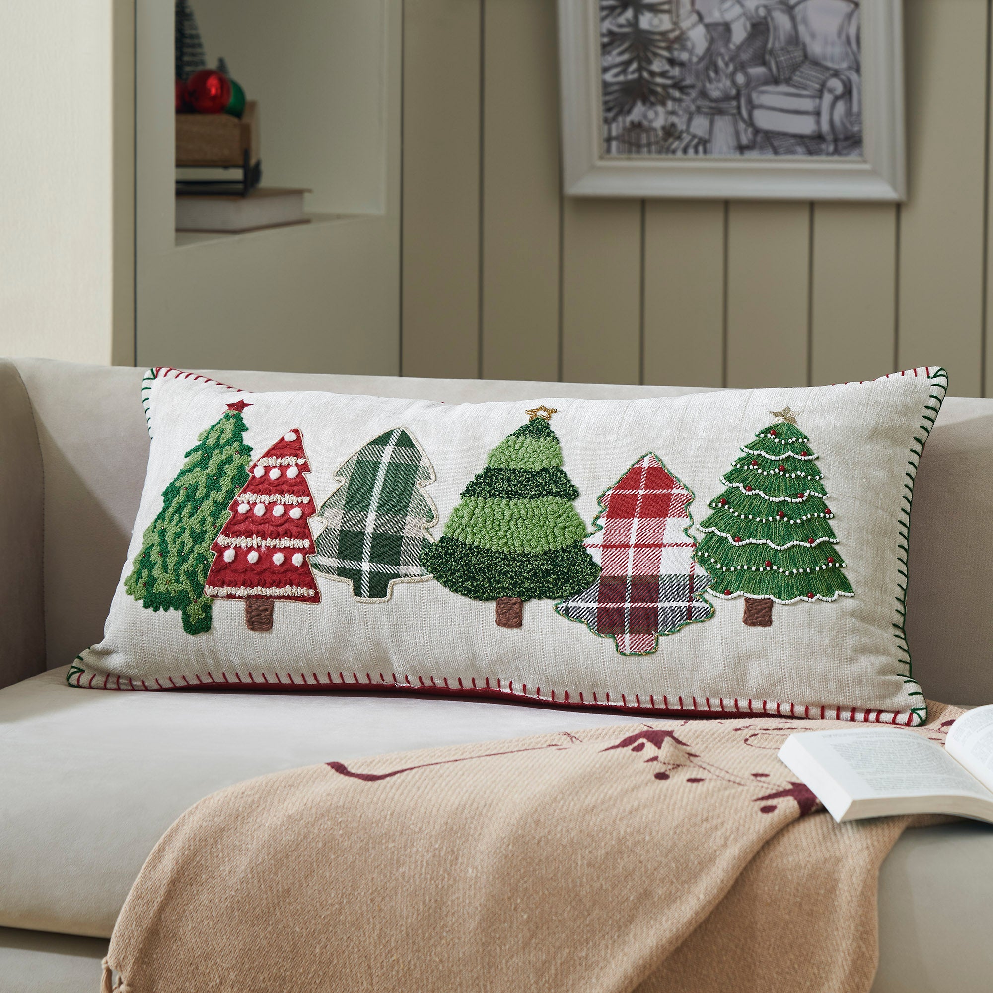 VHC Brands Applique Tree Pillow