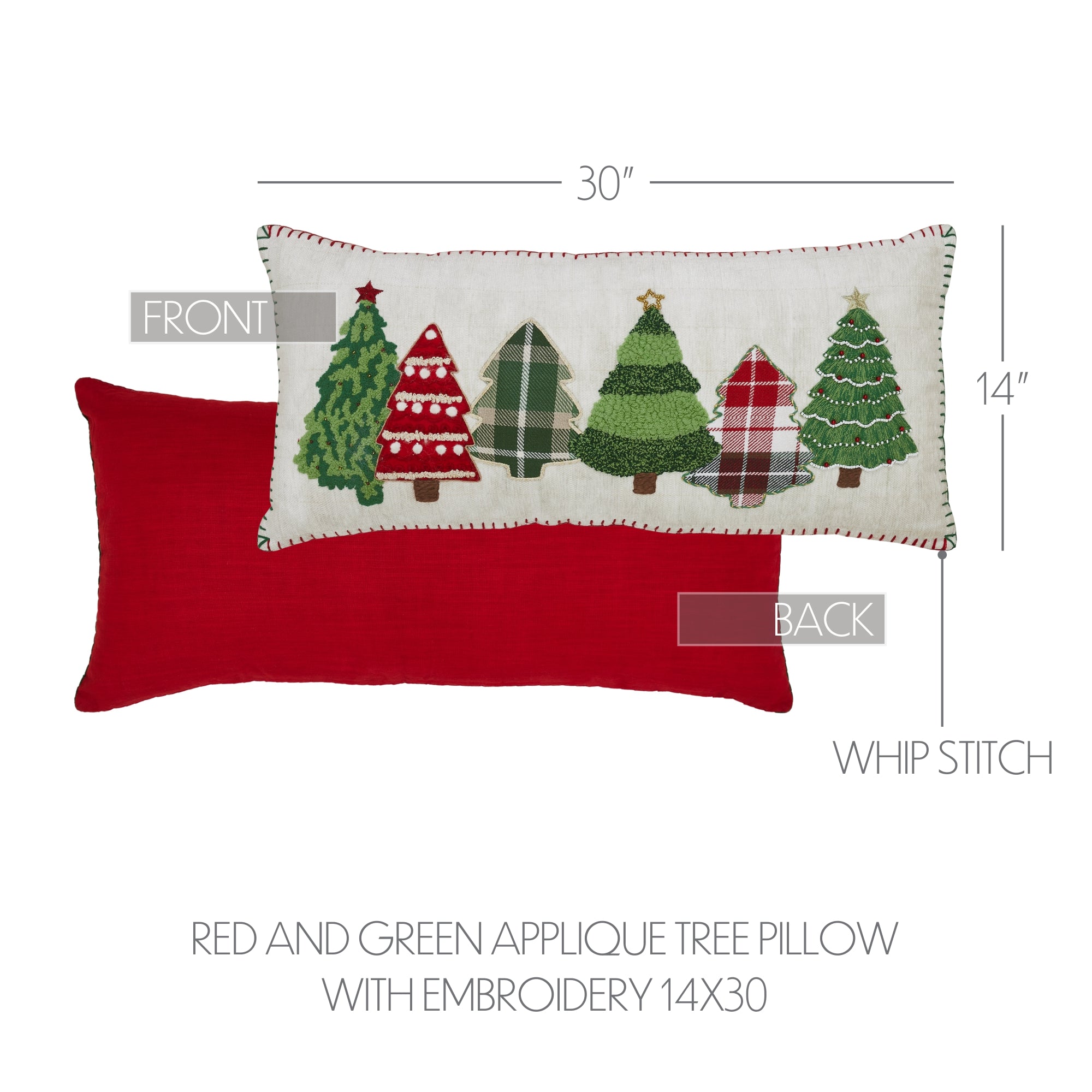 VHC Brands Applique Tree Pillow - Thumbnail 5