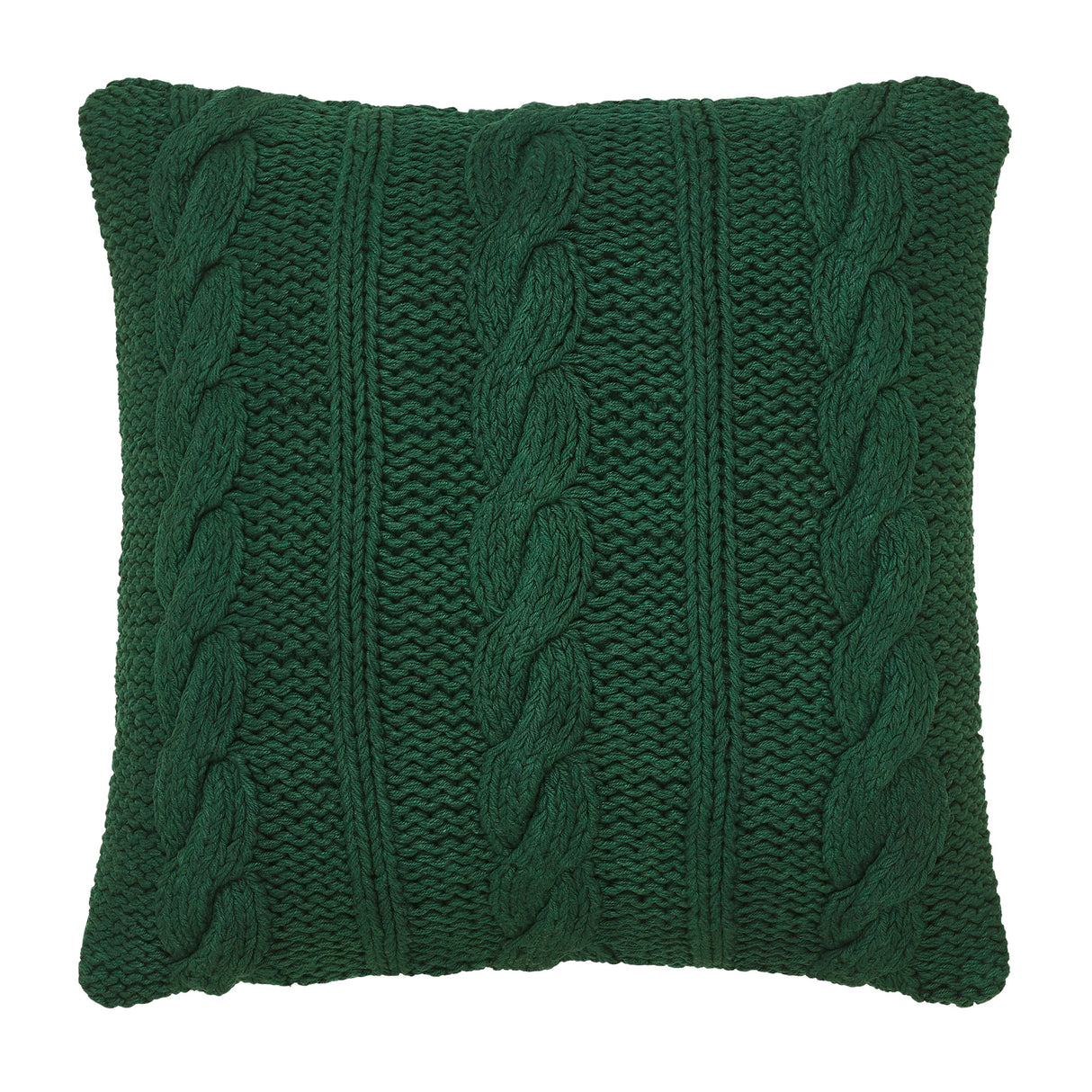 Cable Knit Sweater Pillow Green 18x18
