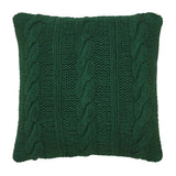 Cable Knit Sweater Pillow Green 18x18