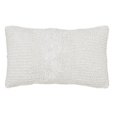 Cable Knit Sweater Pillow White 12x20