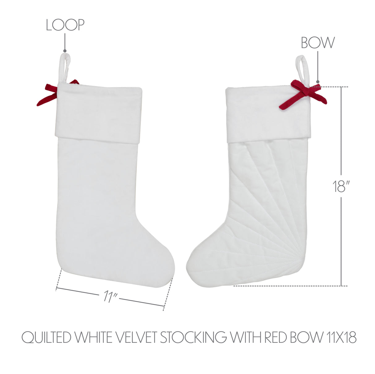 Quilted Velvet Stocking with Bow