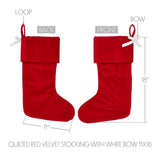 Quilted Velvet Stocking with Bow