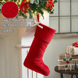 Quilted Velvet Stocking with Bow