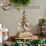Feathered Finish Winter Pine Wooden Tree 9.75x6.25x3.5