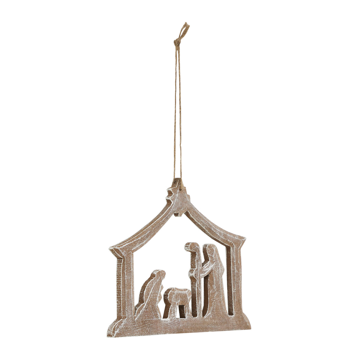 Nativity Ornament Feathered Finish