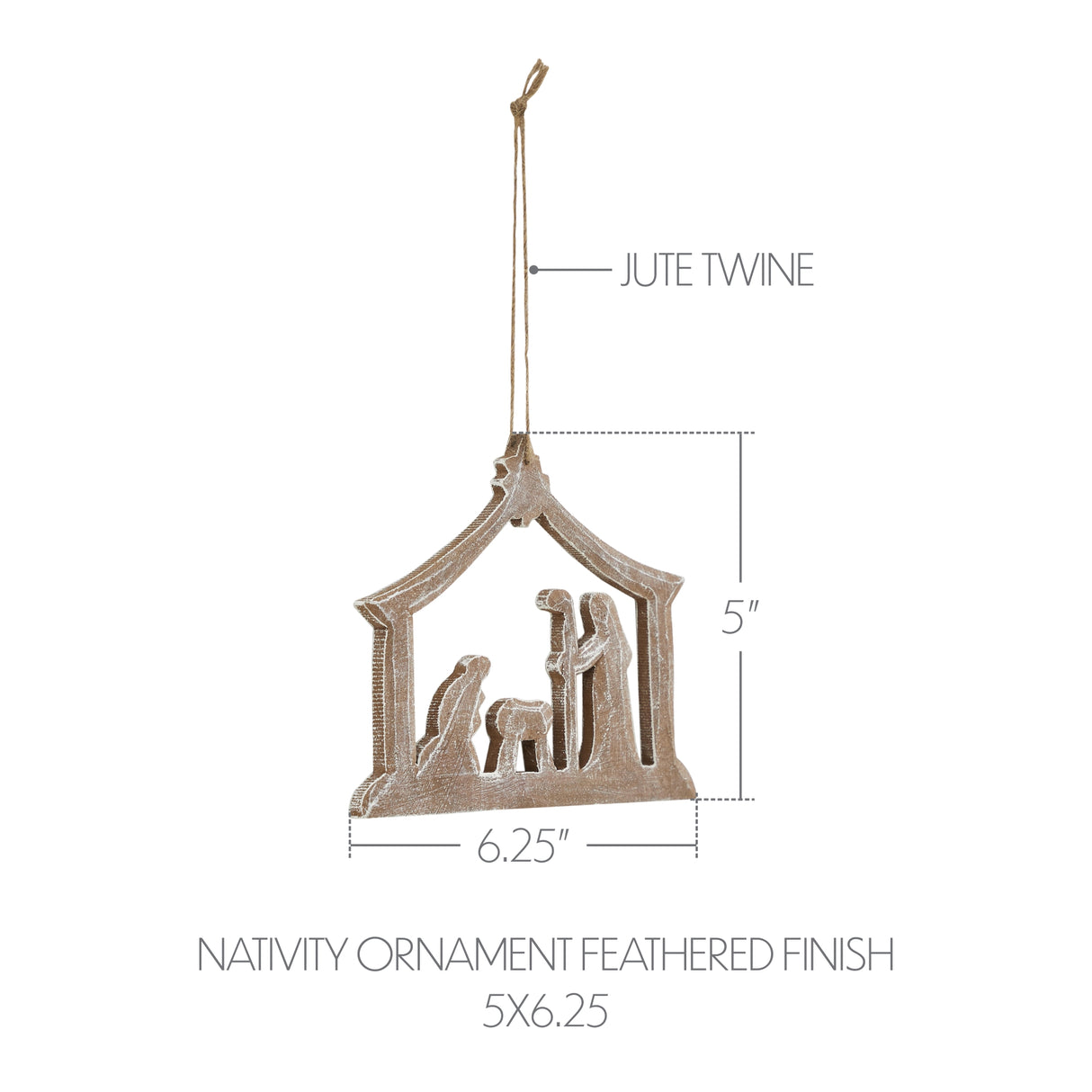 Nativity Ornament Feathered Finish