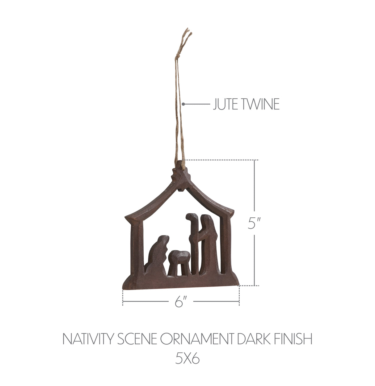 Nativity Ornament Feathered Finish