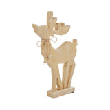 VHC Brands 2PC Pretty Prancer Brushed Gold Wooden Deer ,Small and Large