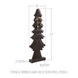 VHC Brands 2PC Tidings Timber Dark Wooden Tree ,Small and Large