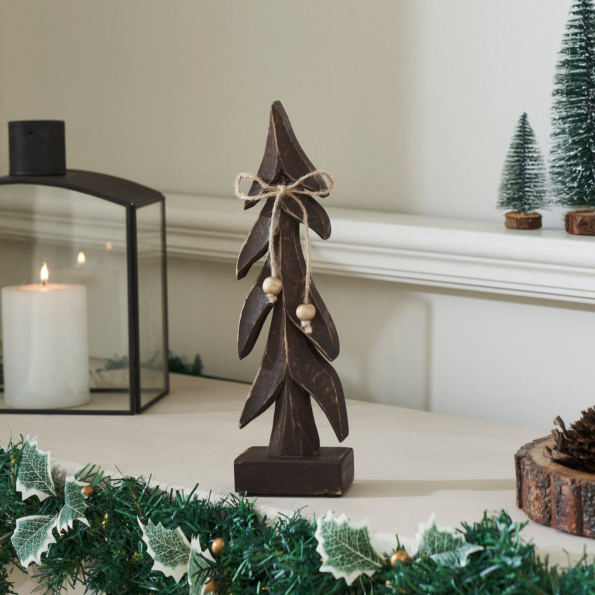 Festive Boughs Dark Wooden Tree