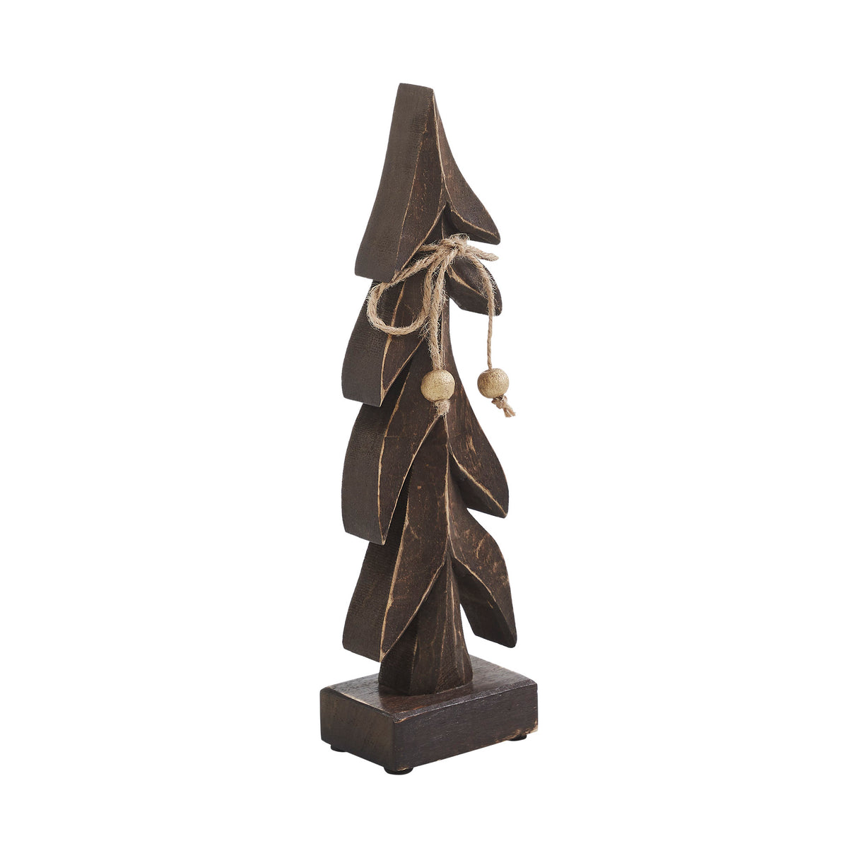 VHC Brands 2PC Festive Boughs Dark Wooden Tree ,Small and Large