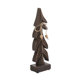 VHC Brands 2PC Festive Boughs Dark Wooden Tree ,Small and Large