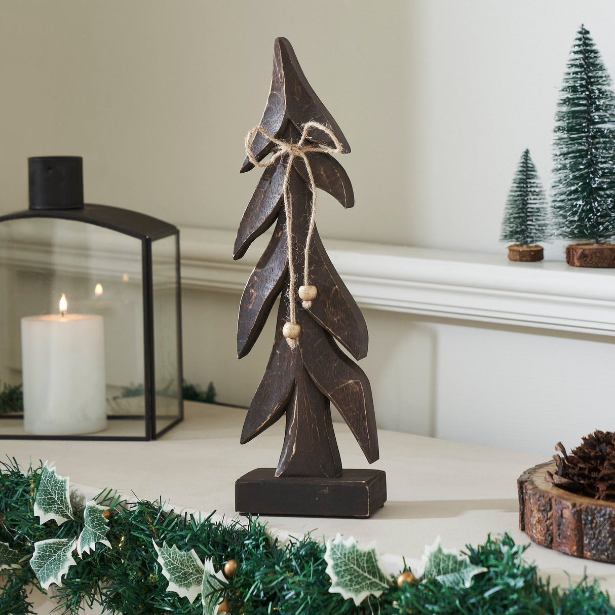 Festive Boughs Dark Wooden Tree