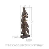 VHC Brands 2PC Festive Boughs Dark Wooden Tree ,Small and Large