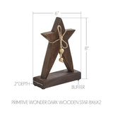 VHC Brands 2PC Primitive Wonder Dark Wooden Star ,Small and Large