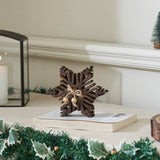 Wooden Snowflake Statuette