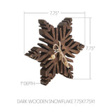 VHC Brands 2PC Dark Wooden Snowflake ,Small and Large