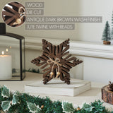 Wooden Snowflake Statuette