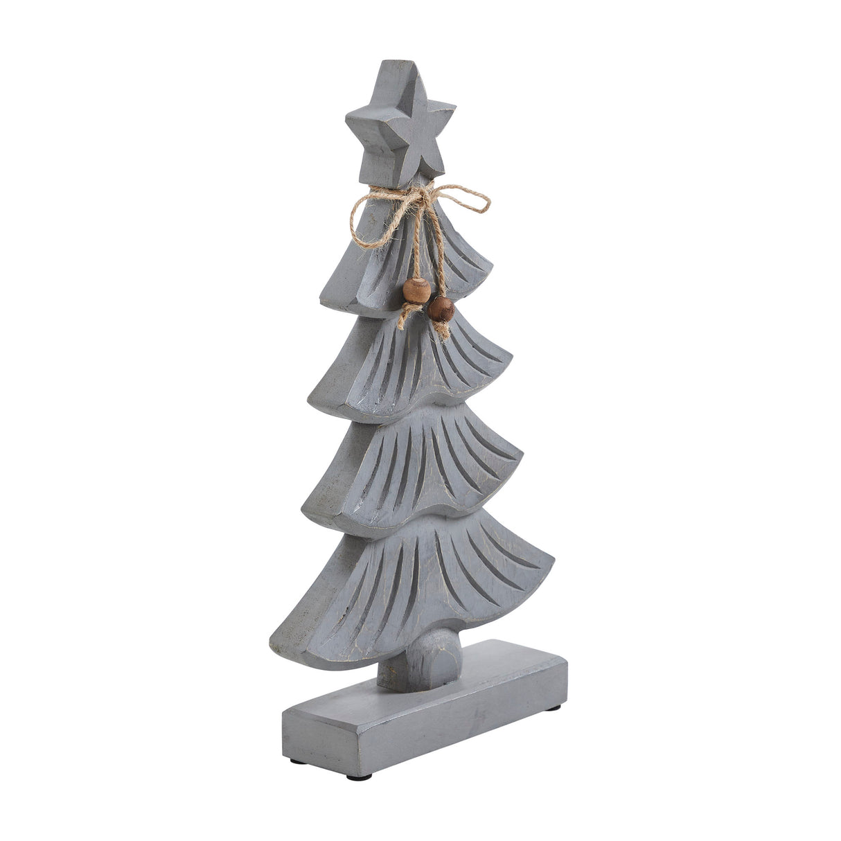 VHC Brands 3PC Starry Pine Distressed Grey Wooden Tree ,Small Meduim and Large