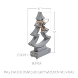 VHC Brands 2PC Jinglewood Distressed Grey Wooden Tree ,Small and Large