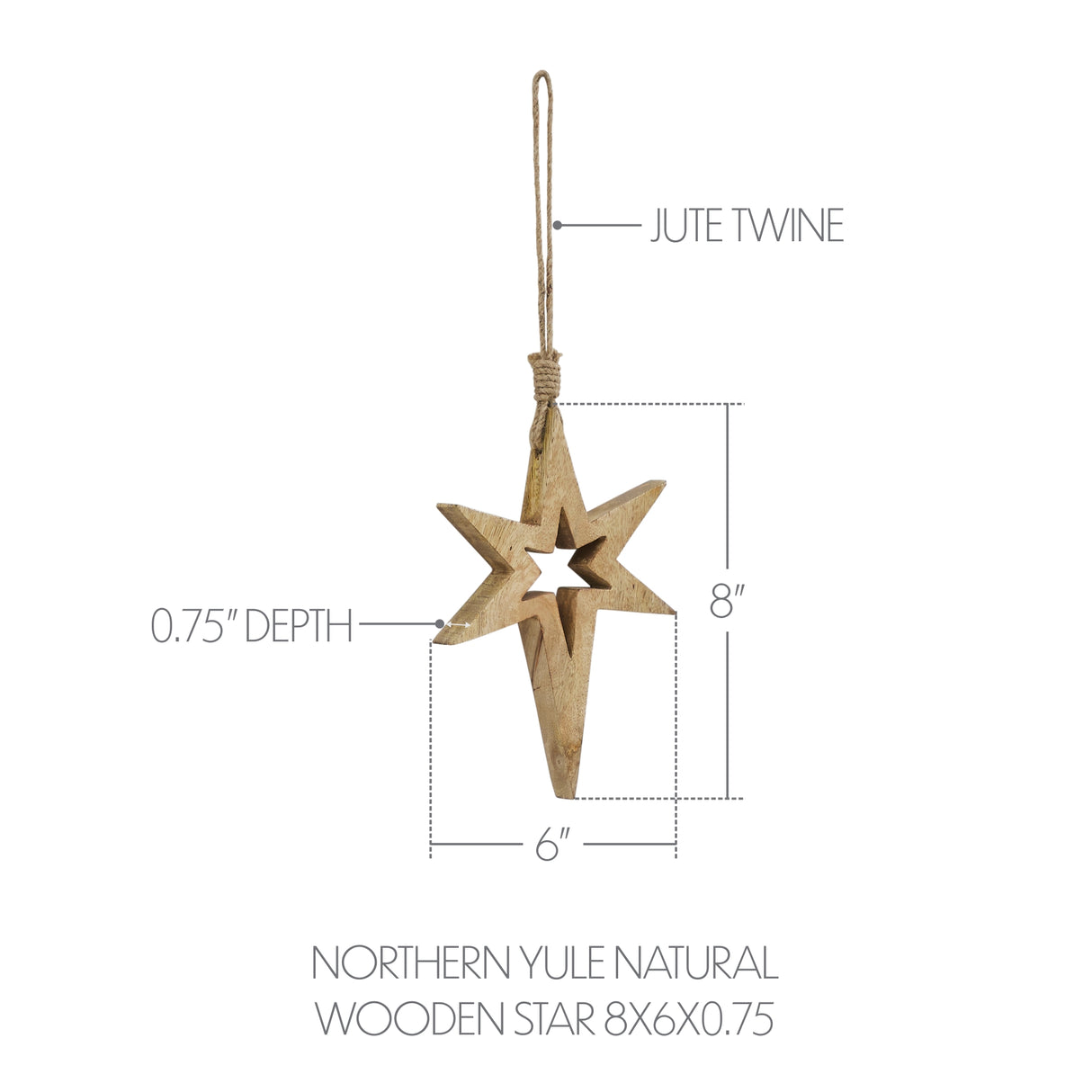 Northern Yule Wooden Star