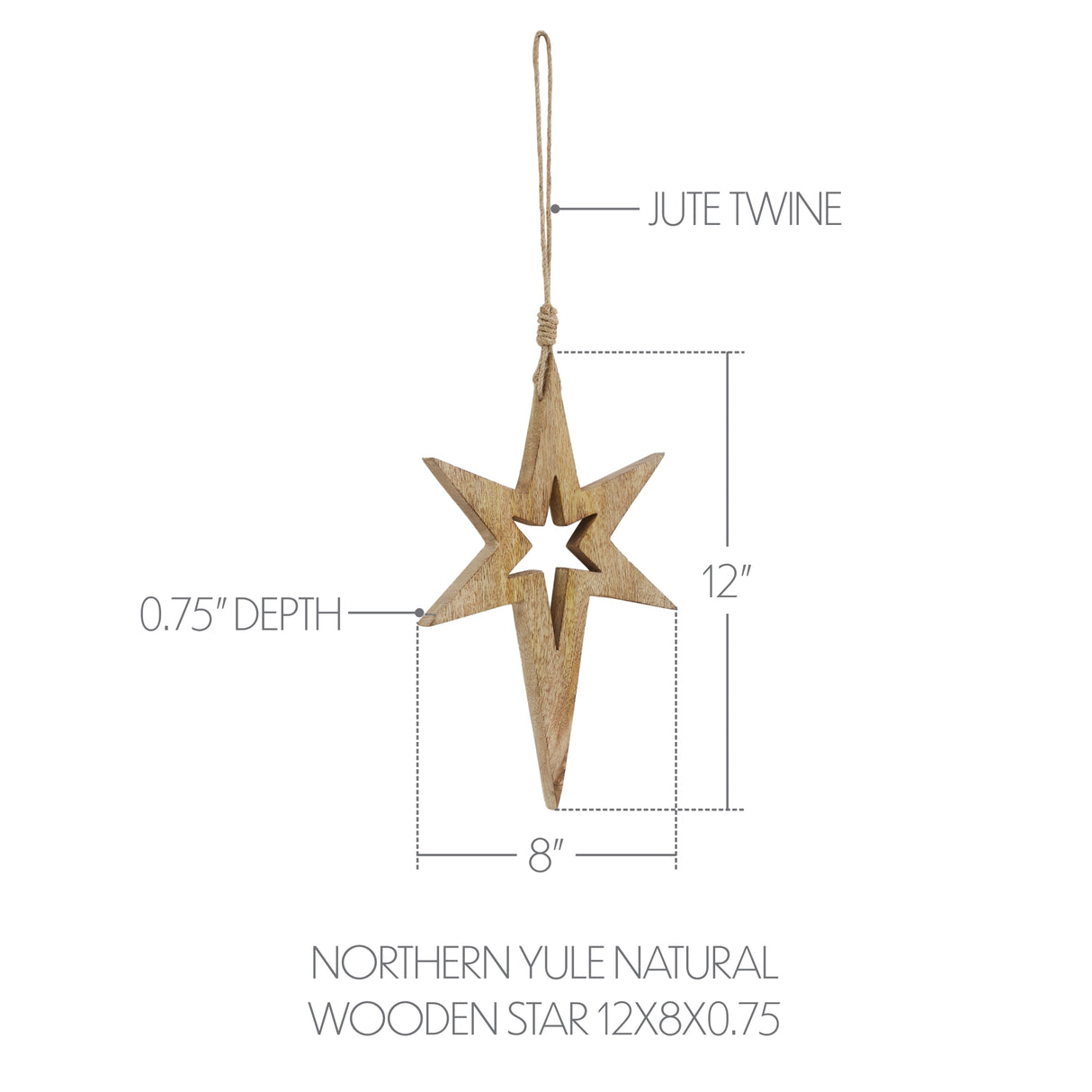 Northern Yule Wooden Star