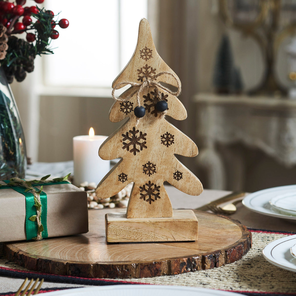 Natural Wooden Snowflake Tree