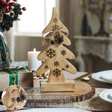 VHC Brands 2PC Natural Wooden Snowflake Tree ,Small and Large